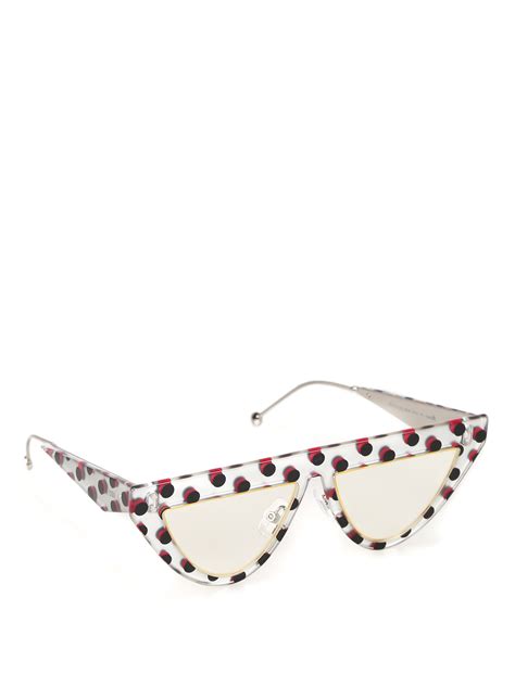 fendi defender polka dot sunglasses|Fendi Defender Polka Dot Sunglasses In Silver .